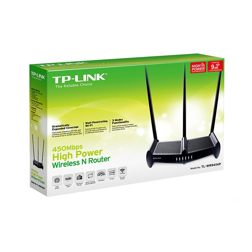 Bộ phát wifi TP-Link TL-WR 941HP/TL-WR 841HP Wireless N450Mps/300Mbps Xuyên tường - Chính hãng, Bảo hành 24 tháng
