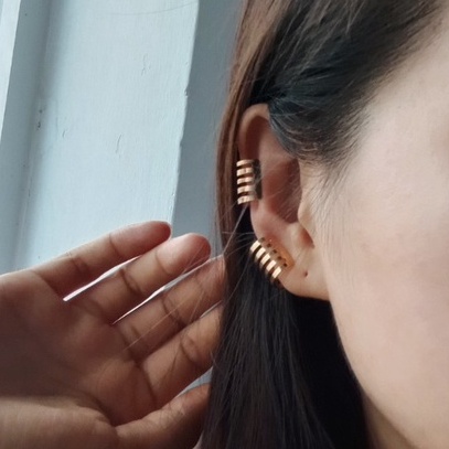 bông tai kẹp gài vành tai bản dày màu vàng mẫu mới hot trend rẻ đẹp khuyến mãi