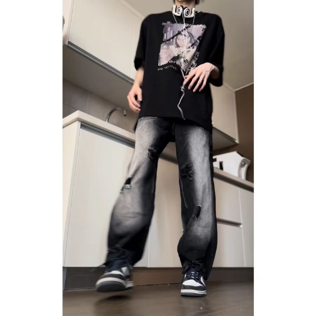 LEVIS Quần Jean Rách Ống Suông denim Màu gradient Kiểu retro manAmerican Cho Nam