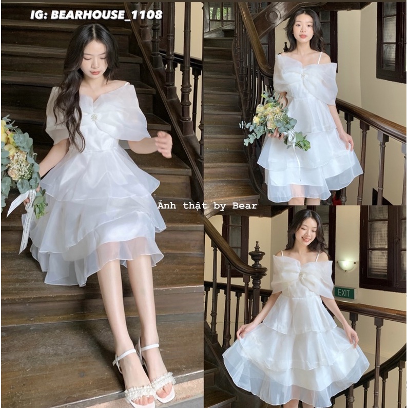 💐 ĐẦM - VÁY TRẮNG CÔNG CHÚA ĐÍNH HOA ĐÁ * SUZY * sang chảnh, mặc đi chơi, kỷ yếu, sinh nhật
