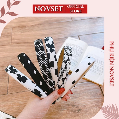 Bờm Tóc NOVSET Băng Đô Tóc Cỏ 3 Lá , Chấm Bi Mẫu Mới Dễ Thương Cho Nàng [ MÃ E206 ]