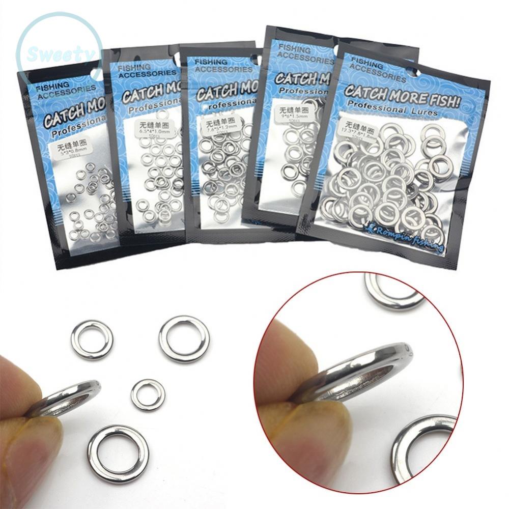 SWTDRM- ~50pcs Fishing Solid Ring 304 Stainless Steel O-Type Boat Fishing Accessories New-