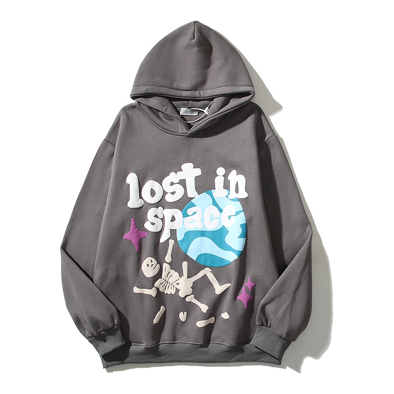 Áo Hoodie In Chữ graffiti Hình Đầu Lâu Phong Cách Đường Phố Mỹ