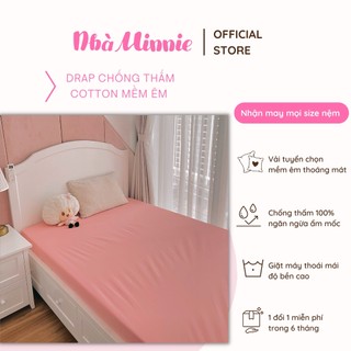 [Nhiều mẫu - Hoả tốc HCM] Ga chống thấm cotton Nhà Minnie dành cho bé - Mềm Mịn Mát - Nằm trực tiếp - Bảo hành 6 tháng