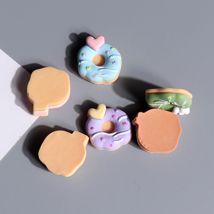 Ghim Cài Giày Hình Bánh Donut / Jibits / Hoa Croc / Bánh Donut Tráng Miệng Dễ Thương Cho Nữ