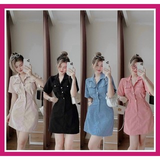 Đầm sơ mi thanh lịch dáng A khoe eo thon