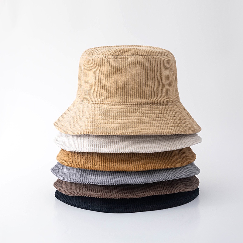 Mũ Bucket Nhung Gân Tăm Màu Trơn Nón Vải Nam Nữ P2184