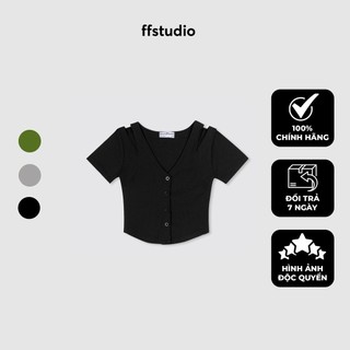 Áo croptop nữ double layer top chất thun gân tăm co giãn