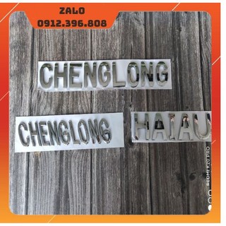 Chữ Chenglong thẳng và nghiên, chữ HAIUA gắn đầu xe tải - Mạ crom sáng bóng