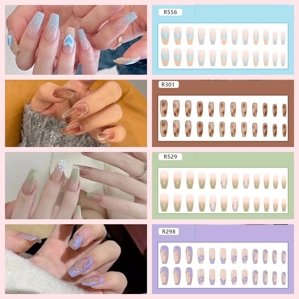 Set 24 Miếng Dán Móng Giả Trang Trí Nghệ Thuật