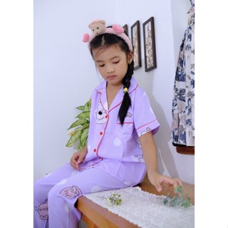 Pijama tay ngắn quần dài cho bé chất lụa mango cao cấp - Gạokidsclothes