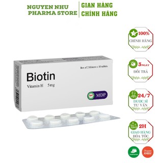 Biotin viên uống bổ sung biotin và vitamin B5 giúp đẹp da, da mịn màng, tóc dày bóng, móng chắc khỏe