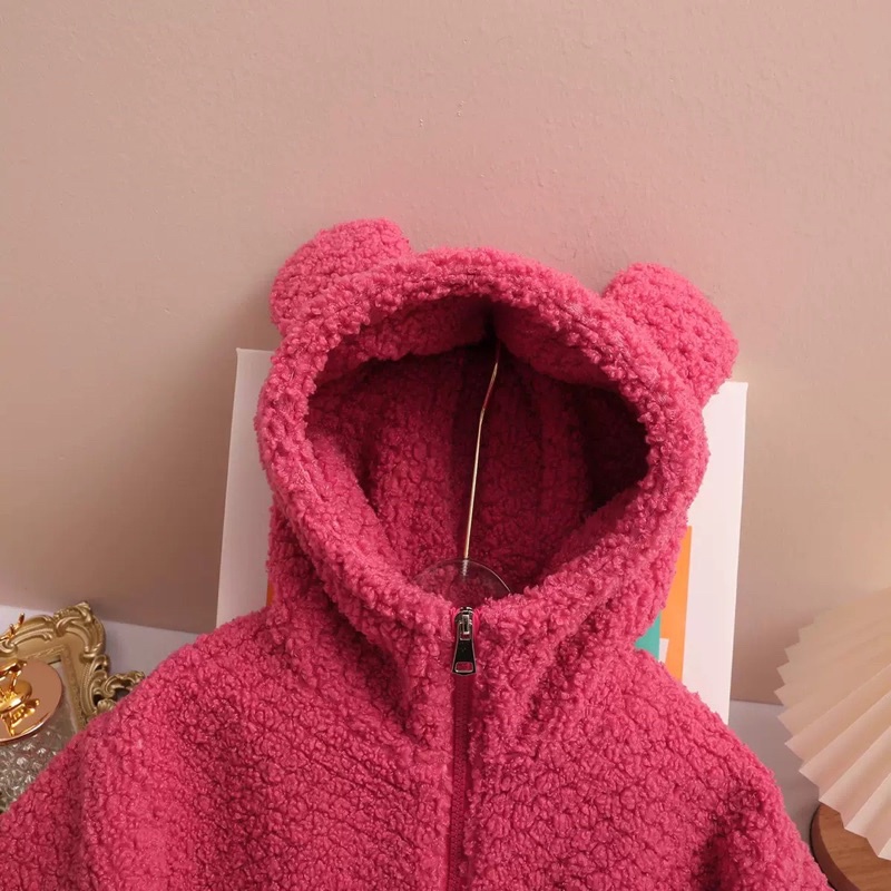 Áo khoác bông kèm túi đeo chéo gấu hồng cho bé gái Tiệm Bông size đại