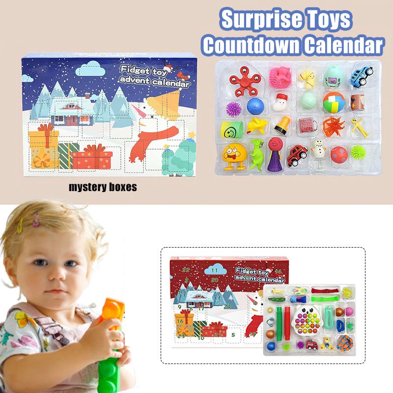 Bộ đồ chơi đếm ngược lễ giáng sinh bí ẩn phổ biến bất ngờ làm quà tặng dành cho trẻ em/ bé trai/ bé gái