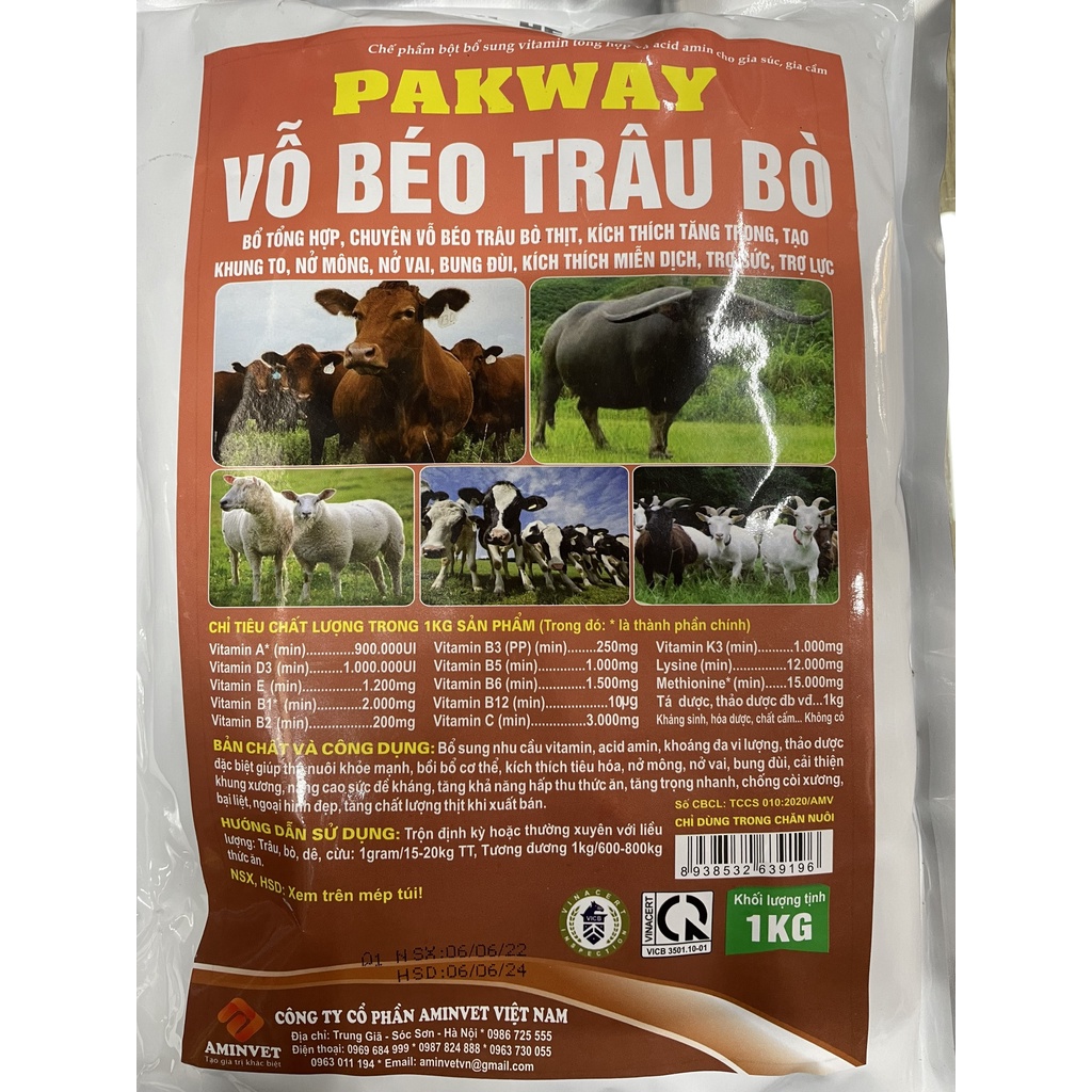 VỖ BÉO TRÂU BÒ 1KG