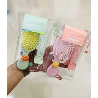 Bộ lươc gỡ rối mini kèm chun cột tóc và lô kẹp mái phồng ttr beauty tools