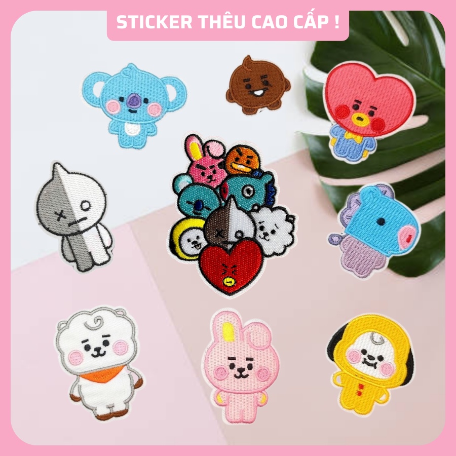 Sticker ủi áo Cao cấp - CÓ SẴN KEO ỦI - sticker vải dùng làm miếng vá áo, phụ kiện trang trí quần áo, balo, giày, nón