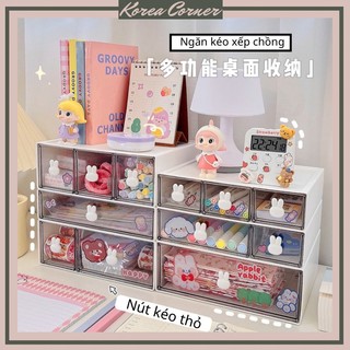 TỦ NHỰA XẾP CHỒNG HÌNH THỎ DECOR BÀN HỌC