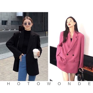Áo vest nữ áo blazer nữ áo khoác nữ áo blazer 2 nút phom rộng blazer hàn quốc - blazer thiết kế chuẩn đẹp - bla22035