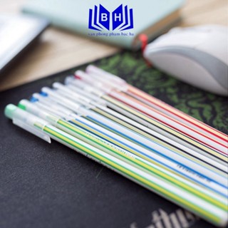 Combo 5 Bút bi bút đùn Thiên Long Candee TL-093 / Bút nến TL 093 cỡ ngòi 0.6mm viết êm trơn chống mỏi tay