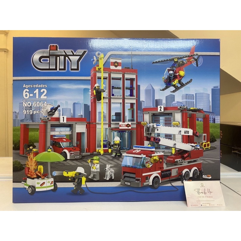 Đồ chơi lắp ráp 6064 02052 180034 82038 Mô hình Trạm cứu hoả thành phố