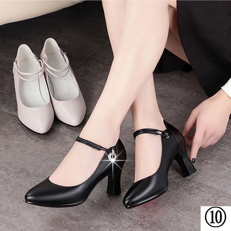 Giày Cao Gót Da Thật Đế Dày Mềm Mại Thời Trang Xuân Thu 2022 Cho Nữ