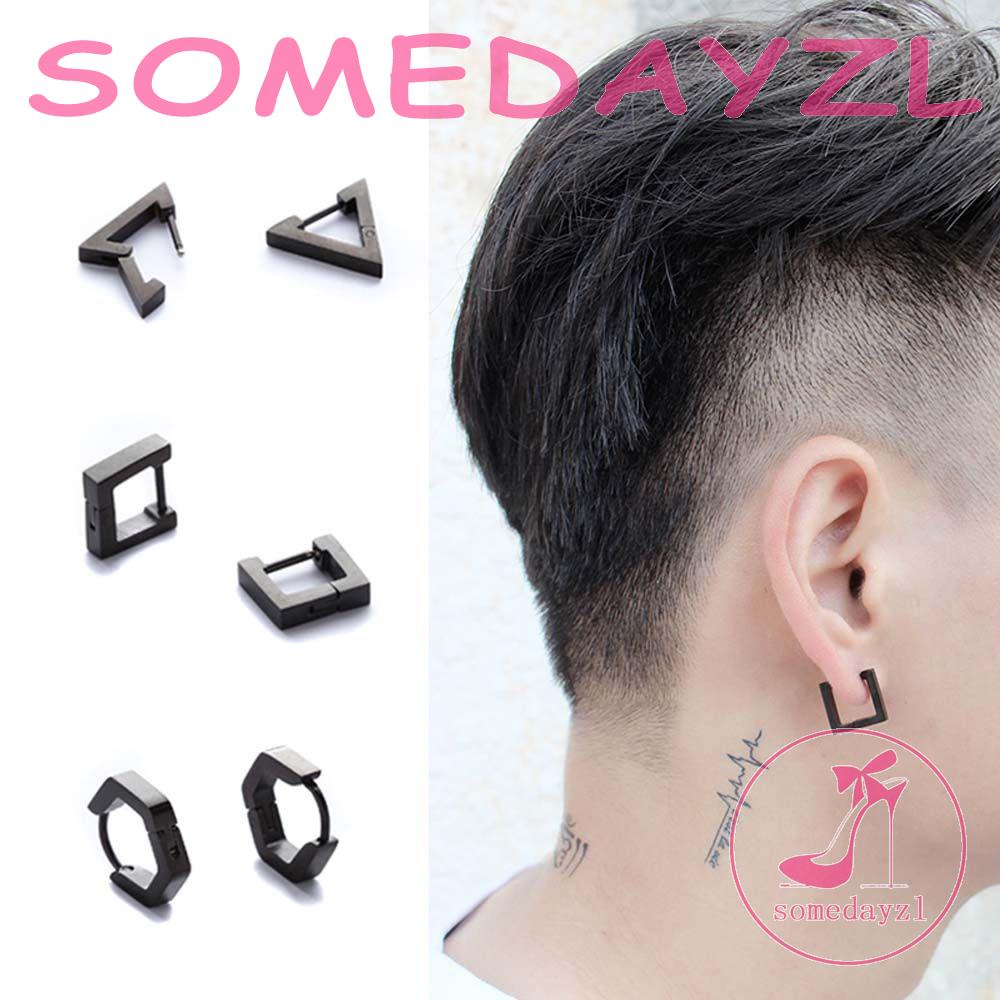 Khuyên Tai Hình Đa Giác / Vuông Bằng Thép Không Gỉ Phong Cách Rock Dành Cho Nữ SOMEDAYZL