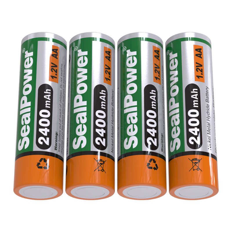 Máy sạc SealPower SNIU-203 kèm pin tiểu sạc, pin đũa sạc ,AA 2400mAh/AAA 1000mAh, 2A/3A  4 kênh đa năng chính hãng.
