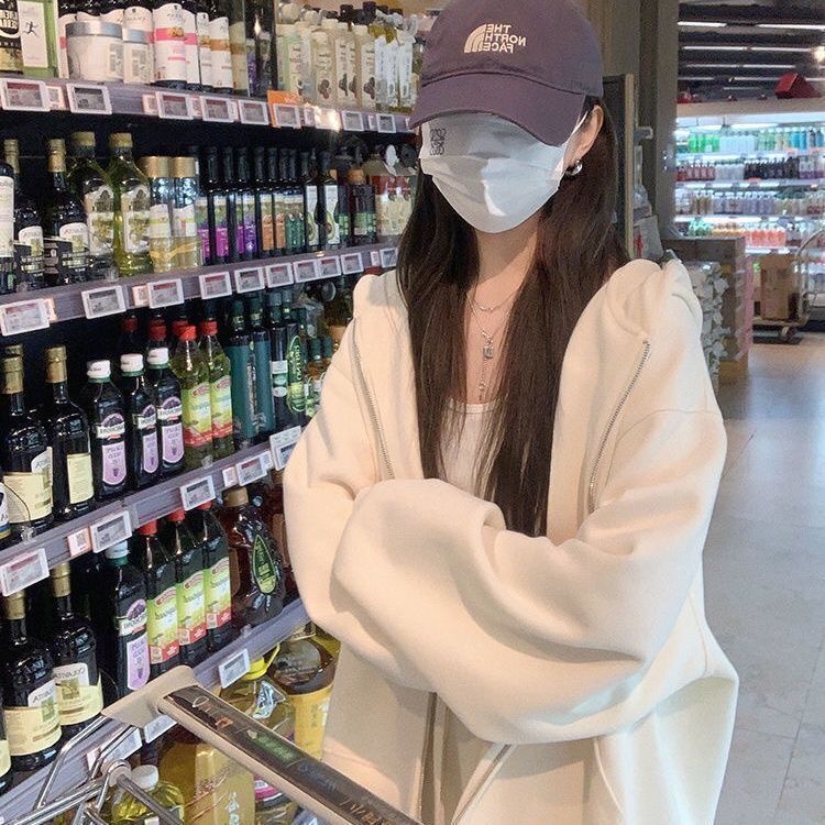 Áo Khoác Hoodie Cardigan Có Khóa Kéo Trơn 3 Màu Mẫu Mới 2022 Thời Trang Xuân Thu Cho Nữ KHN003