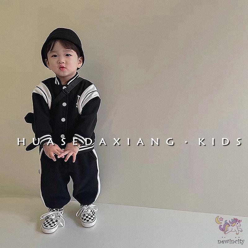 Bộ Áo Khoác Bóng Chày + Quần Thể Thao Năng Động Thời Trang Theo Phong Cách Hàn Quốc Cho Bé