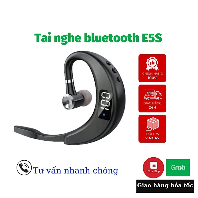 Tai nghe Bluetooth E5S không dây 1 bên - Âm thanh stereo sống động, giọng nói trong - Lọc tiếng ồn