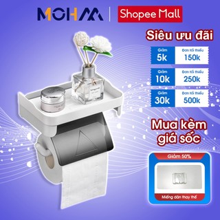Móc treo giấy vệ sinh MOHAA, móc treo giấy vệ sinh dán tường chắc chắn, có chỗ để đồ tiện lợi