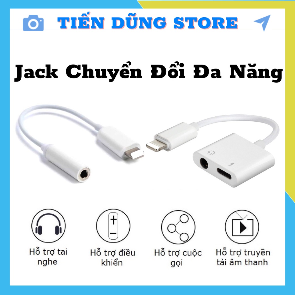 Jack Chuyển Đổi Tai Nghe 3.5 Sang chân dẹp 7, 7plus, 8, 8plus , X - Tai nghe ( Kết nối bluetooth)