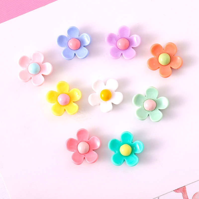 Jibbitz sticker hoa cúc họa mi daisy nhựa bóng  gắn dép sục Crocs