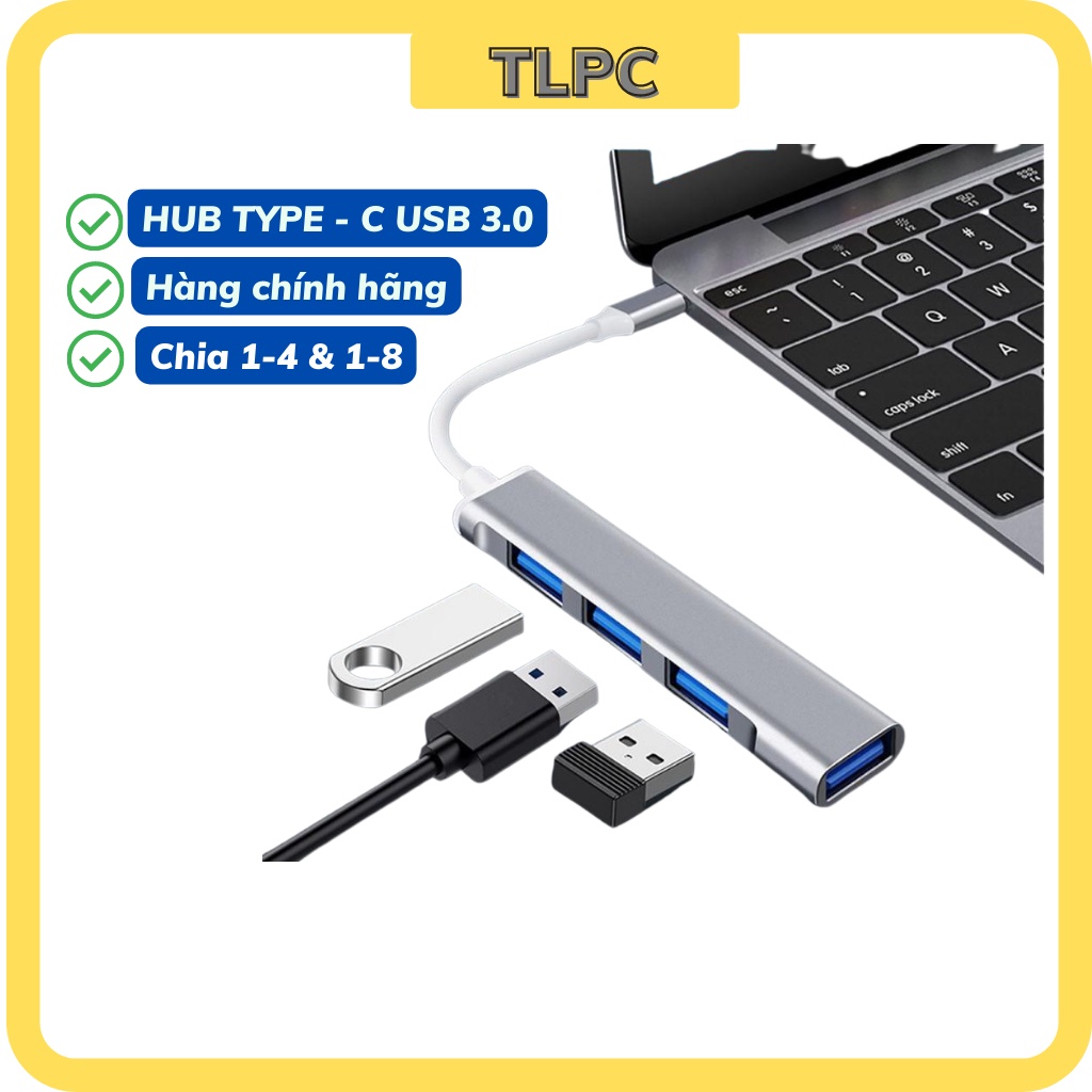 HUB Type C và HUB USB 3.0 tốc độ cao ORICO cổng chia usb mở rộng 1 ra 4 kết nối chuyển đổi cho Laptop PC Macbook