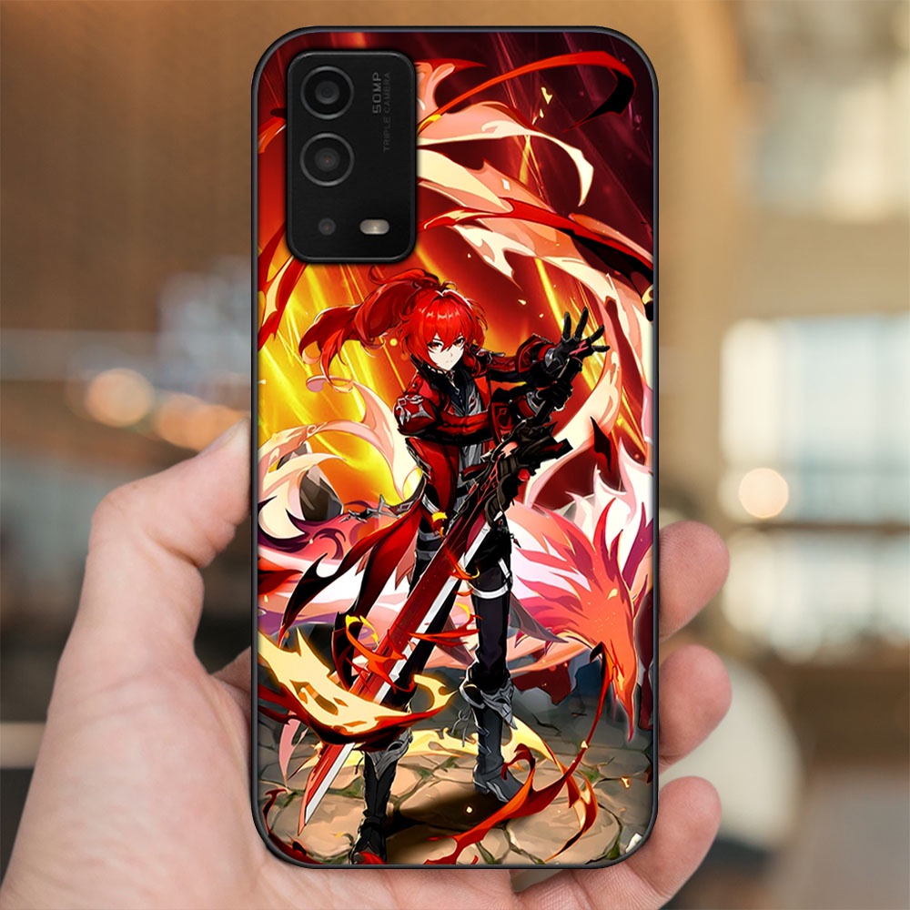 Ốp lưng Oppo A55 4G, A55 5G viền đen in hình Diluc Genshin Impact