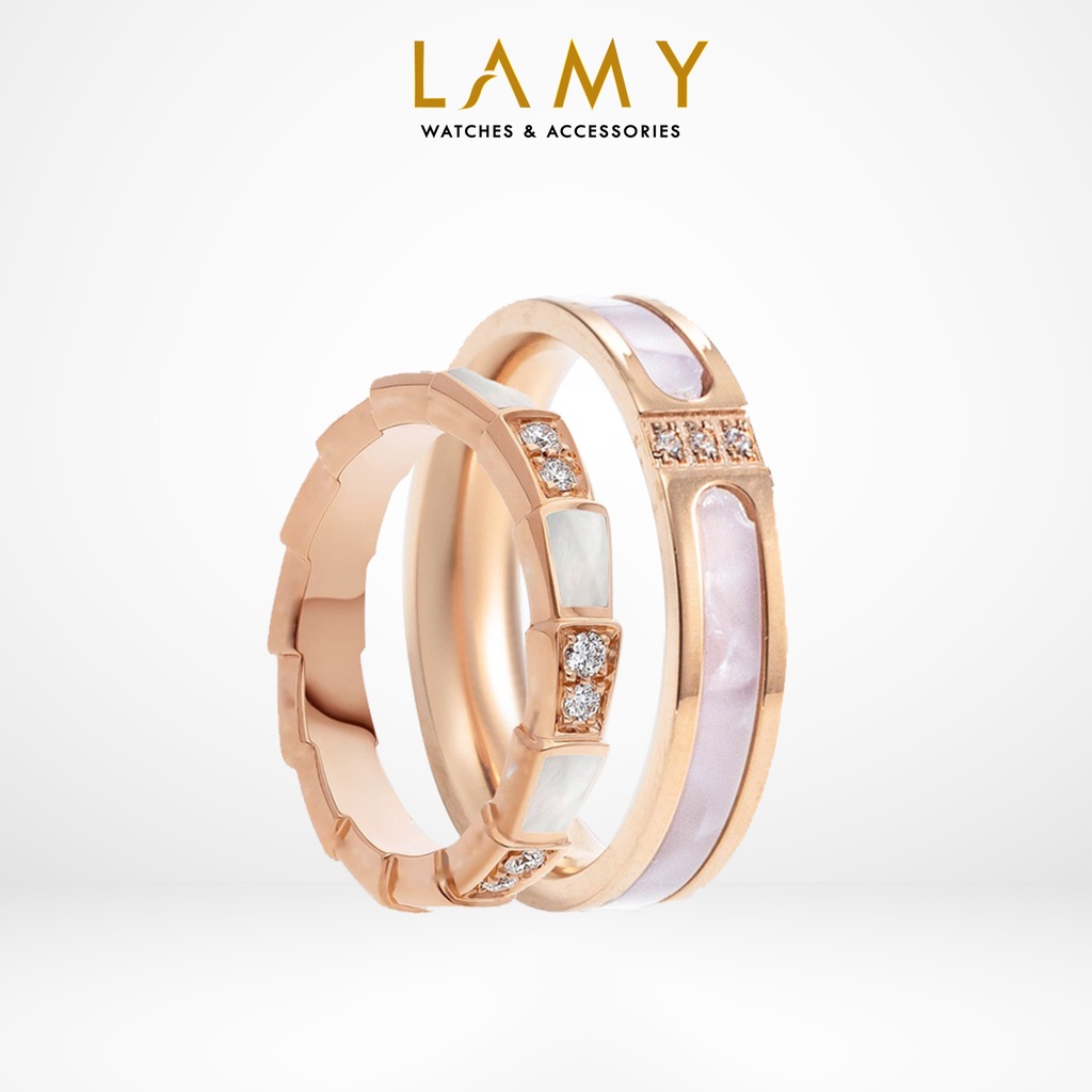 Nhẫn cặp đôi CDE Stone Inlaid Ring