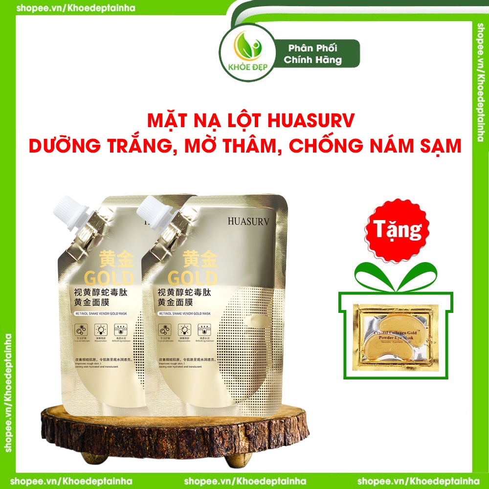 Mặt nạ lột vàng Huasurv, dưỡng trắng da, mờ thâm, giảm nám sạn, da căng bóng trẻ đẹp, trẻ hóa làn da, chỗng lão hóa da