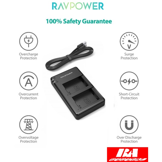 SẠC PIN SONY FW50 - RAVPOWER CHO MÁY SONY  NEX 3/5/7, SLT-A, DSC-RX10, Alpha A6000, A6300, A6400, A6500, A7, A7