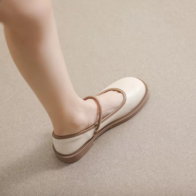 Giày Búp Bê Da Mũi Tròn Phong Cách Mary Jane Nhật Bản Dây Hậu Thời Trang Dành Cho Nữ MLA62