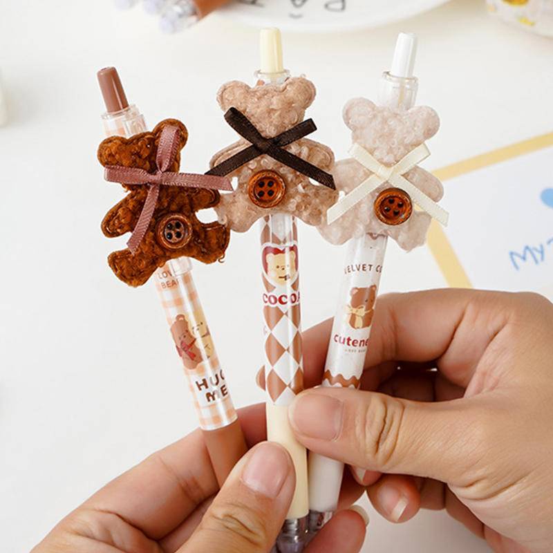 Set 3 Bút Bi Hình Gấu Bông Dễ Thương