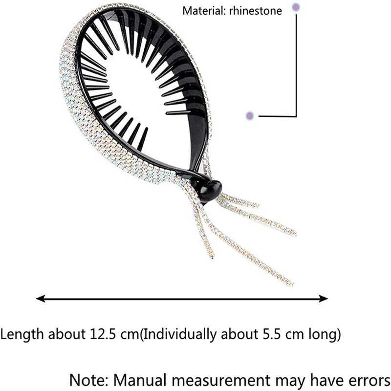 Kẹp Tóc Đuôi Ngựa Đính Đá Lấp Lánh Phong Cách Hàn Quốc Thời Trang Cho Nữ 1 Cái