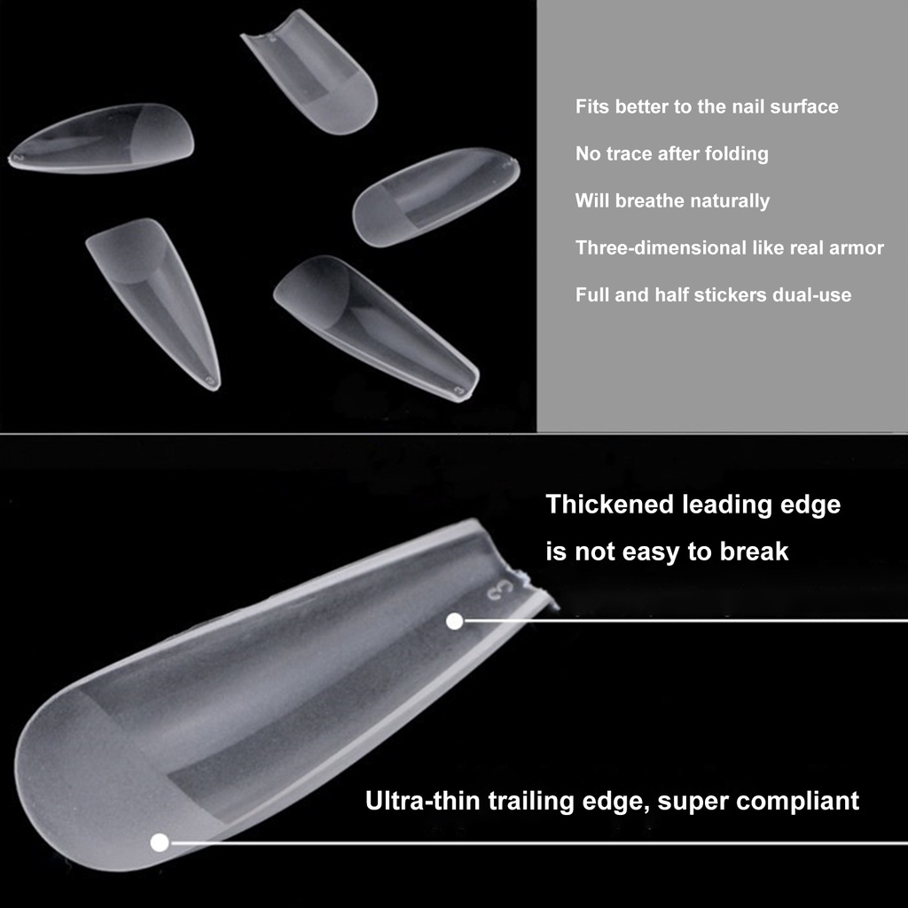 Hộp 96 Phụ Kiện Trang Trí Móng Tay Trong Suốt Siêu Mỏng Tiện Dụng