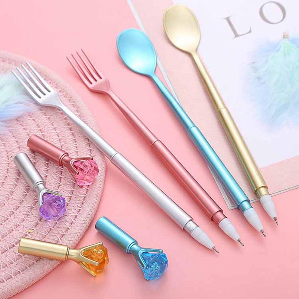 Bút Mực Gel Ngòi 0.5mm Kèm Muỗng Nĩa Độc Đáo Tiện Dụng Cho Học Sinh / Văn Phòng