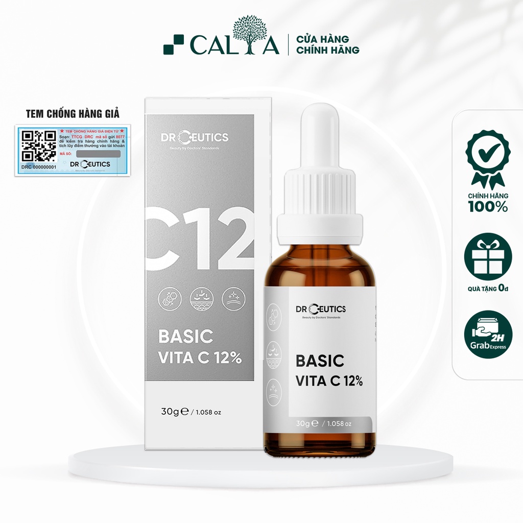 Tinh Chất Serum DrCeutics Vitamin C Basic Làm Trắng Da, Chống Lão Hoá Da - DrCeutics Basic Vita C 12% 30g