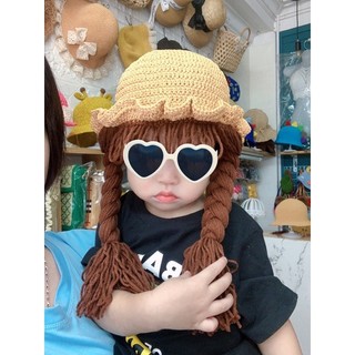 mũ giả tóc sợi dệt