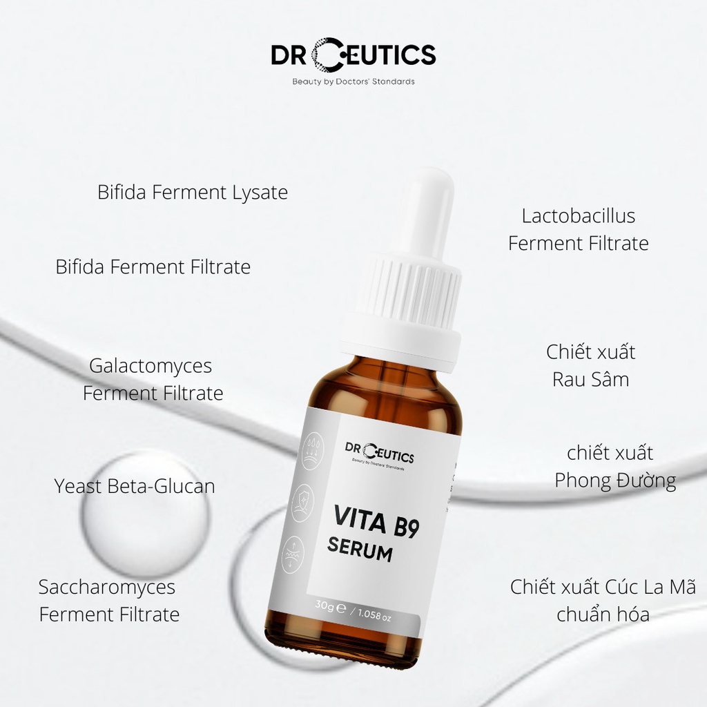 DRCEUTICS Tinh Chất Vitamin B9 Hỗ Trợ Quá Trình Phục Hồi Và Cấp Ẩm Cho Da