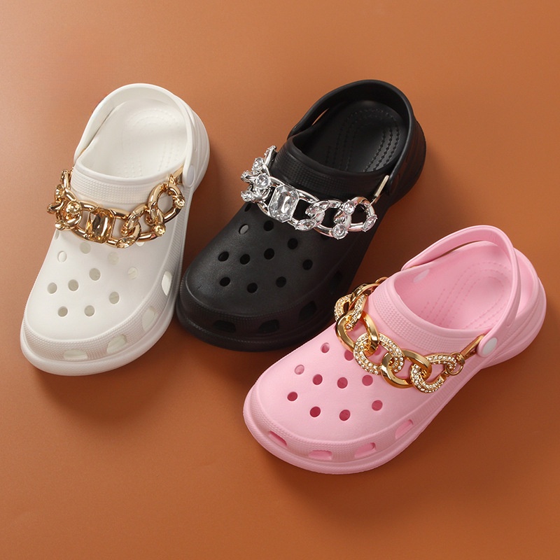 (1PC dây SHOE CHAIN) Dây kim loại-GẮN DÉP cross DÉP SỤC, DÉP CÁ SẤU giày nữ-AA69