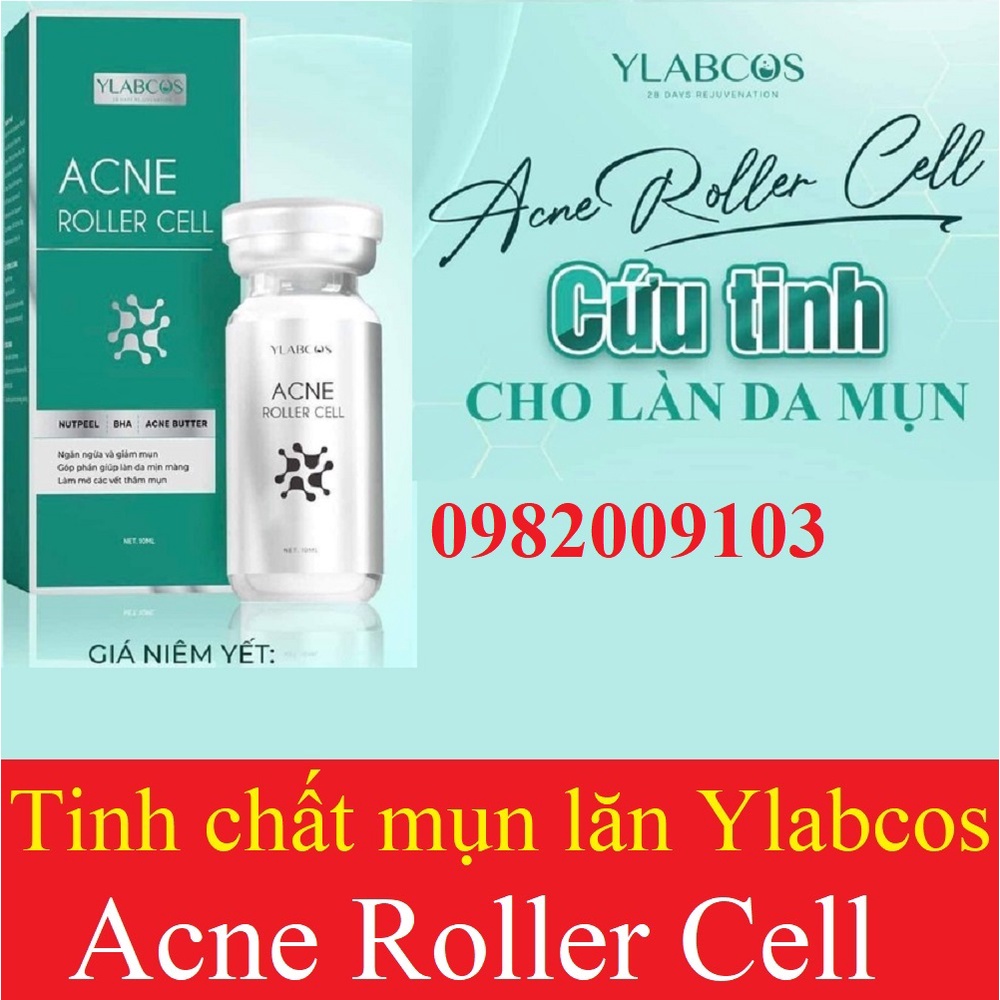Tinh Chất Mụn Lăn Acne Roller Cell Ylabcos,Chai 10ml,Hỗ trợ ngừa mụn,làm mờ vết thâm mụn,giảm bóng dầu