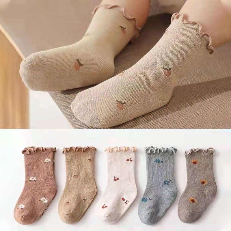 Tất cổ bèo hoạ tiết cho bé gái cực xinh hàng quảng châu không trống trơn